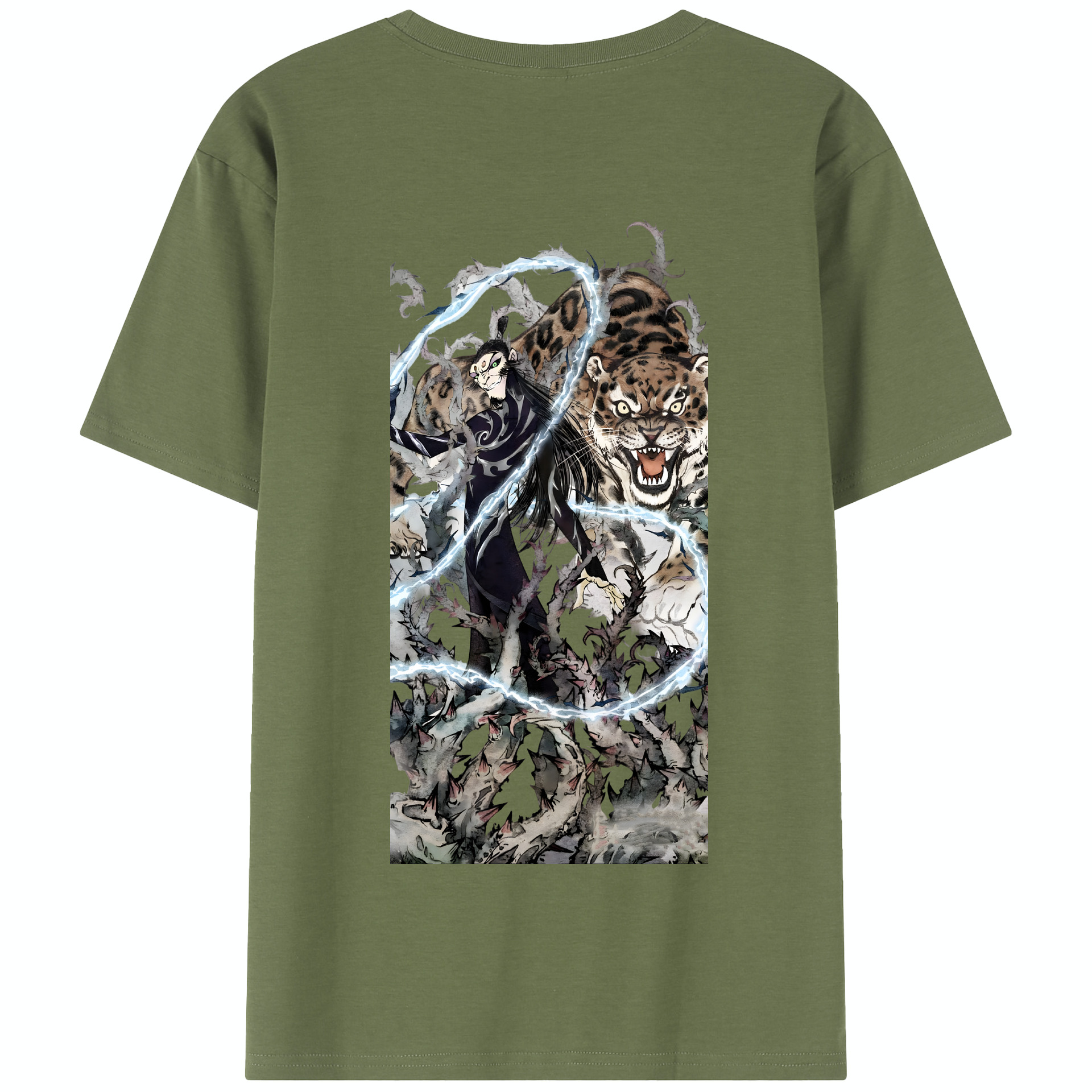 （画像用） Ne Zha 2 ナタ 魔童の大暴れ 綿100％半袖Tシャツ（背面プリント）